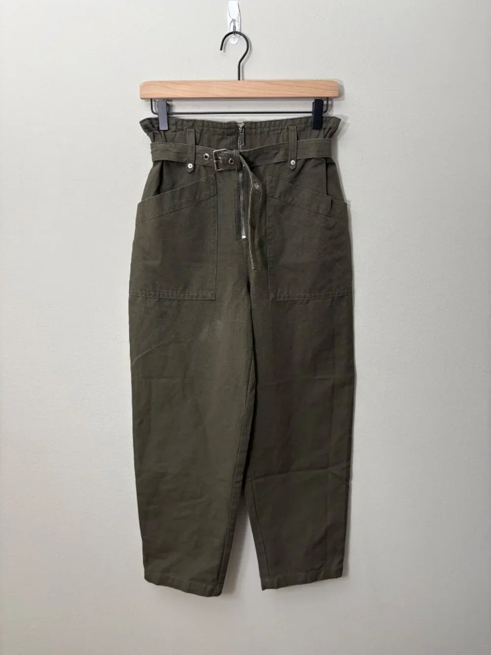 NEW Banana Republic Paperbag Belted High-Rise Tapered Relaxed-Fit Linen Pants